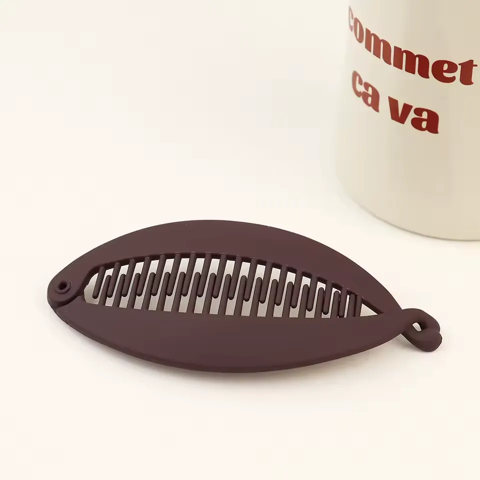 Matte metallic fish-shaped ponytail hairpin accessory