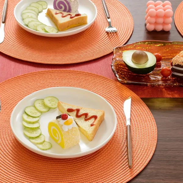 4 Pcs Round Braided Placemats