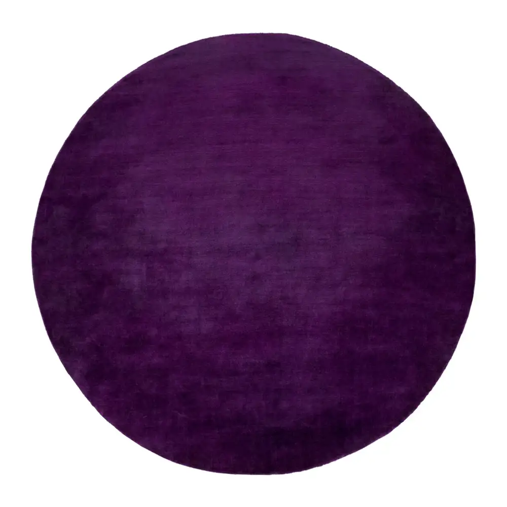 Hand-Loomed Wool Fringe Round Carpet