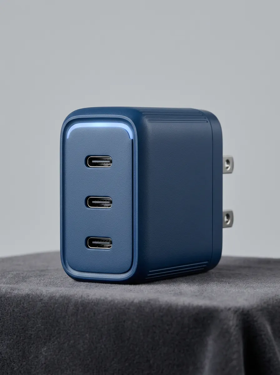 Triple USB-C Port Navy Blue Wall Charger
