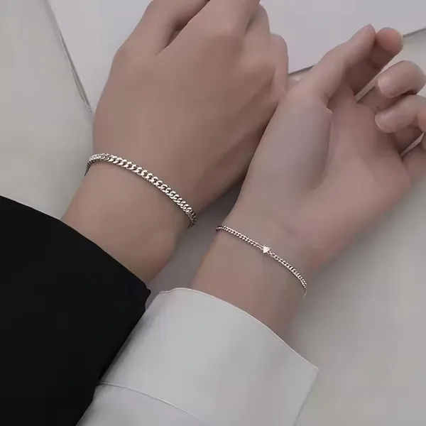 2PCS Fashion Stainless Steel Bracelet Set