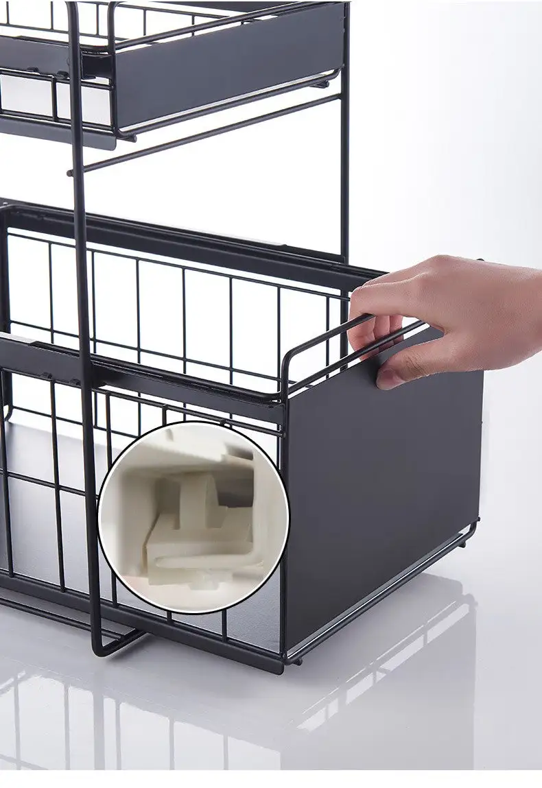 Black Under Desk Pull Out Drawer