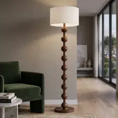Wood-Veneer Floor Lamp