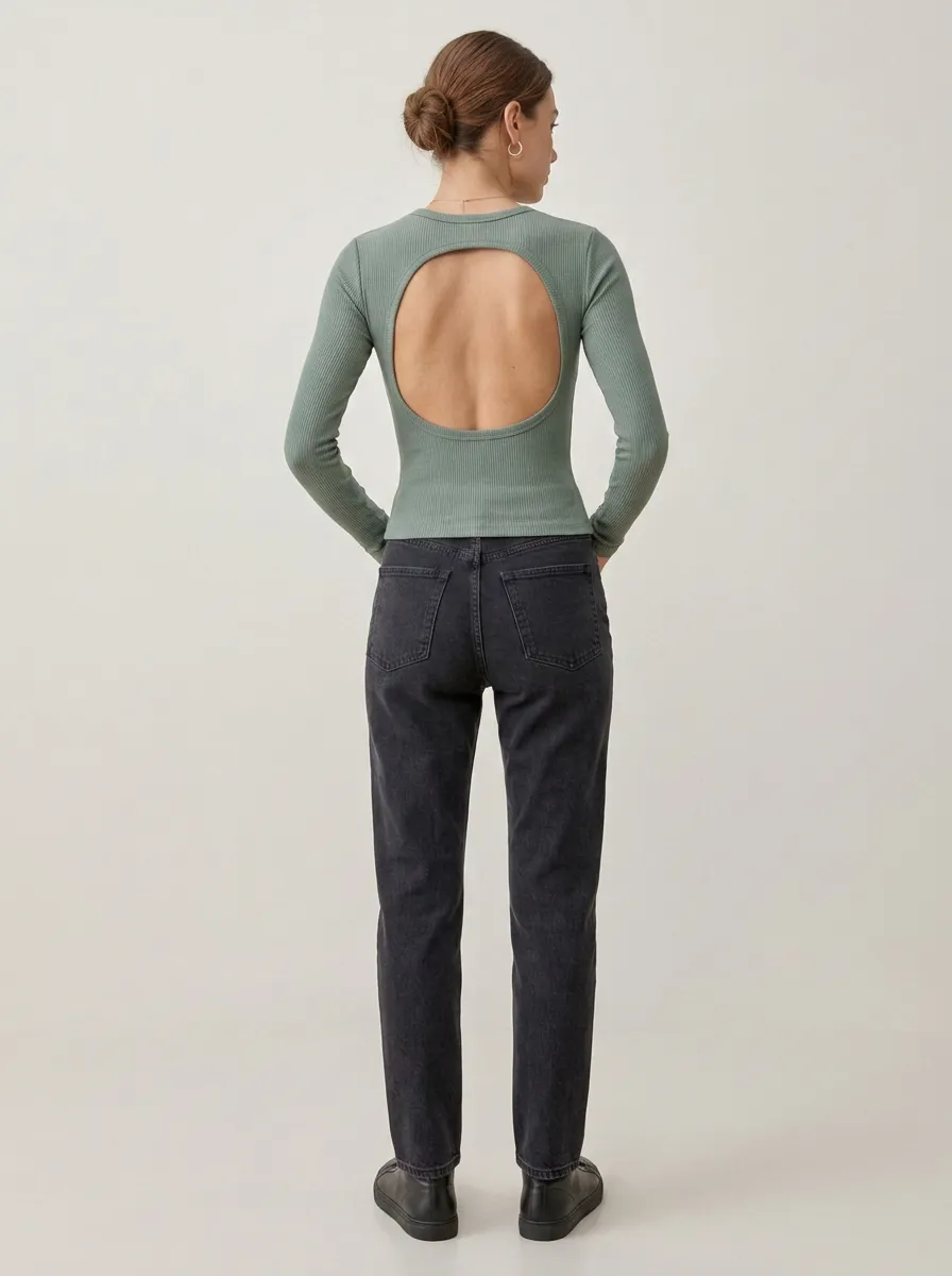 Women's Modern Ribbed Open Back Camisole
