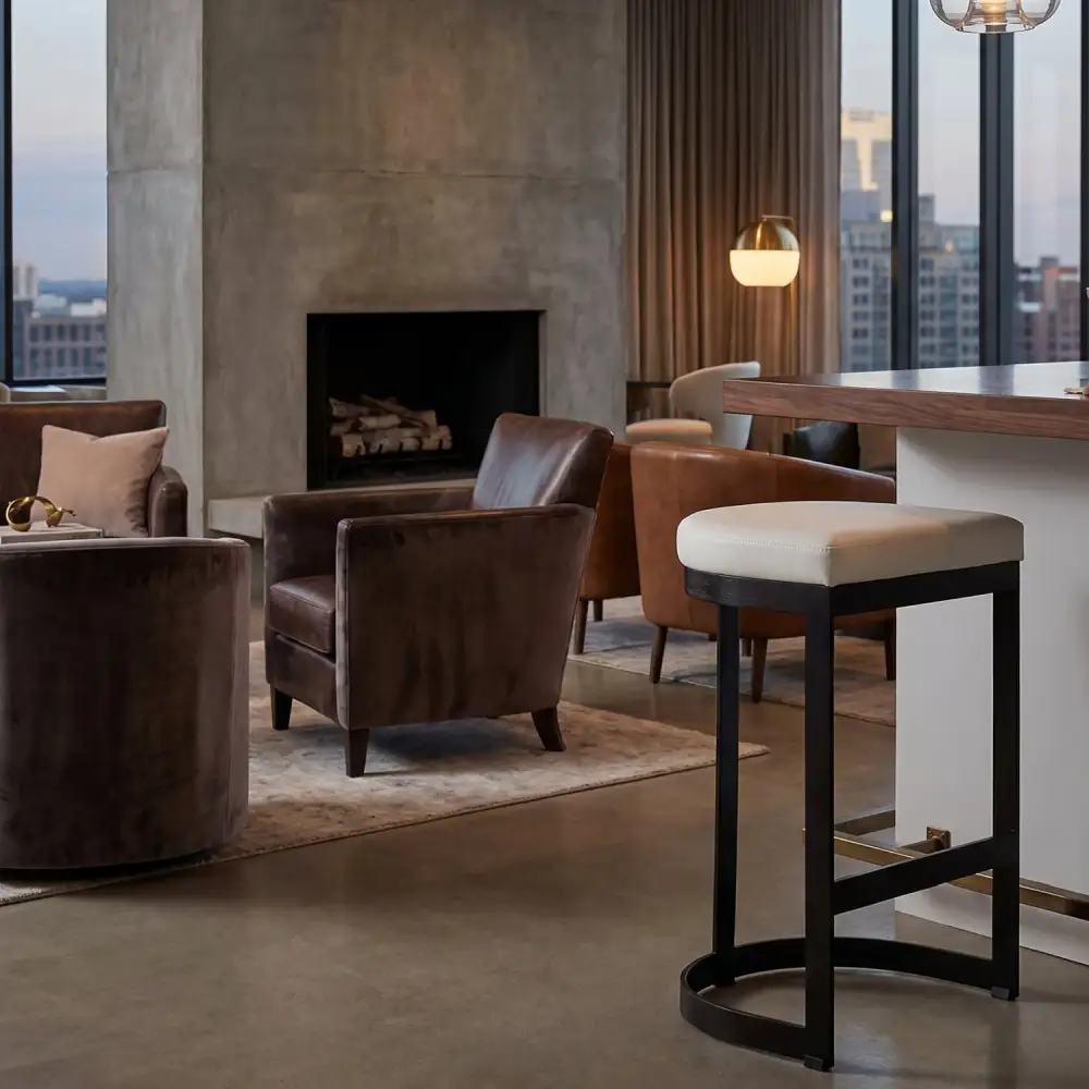 Iron-Frame Counter Stool