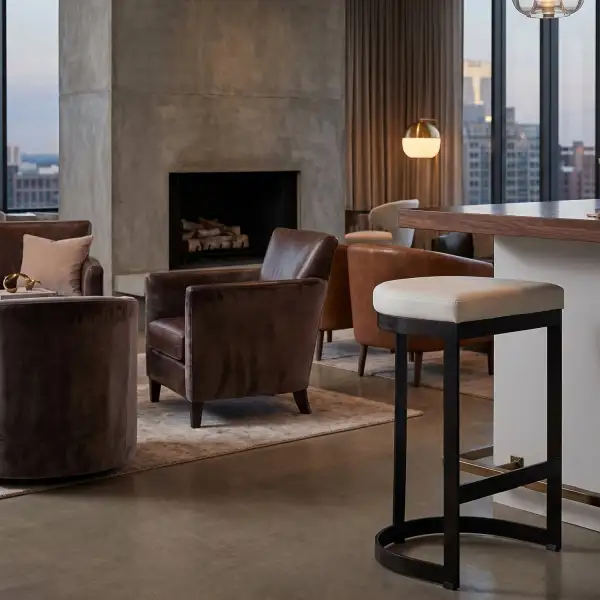 Iron-Frame Counter Stool