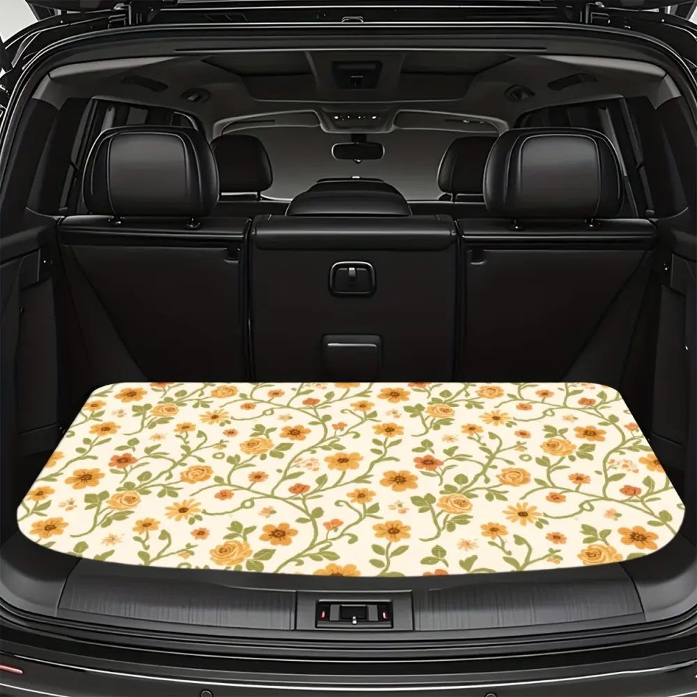 Vintage Floral Car Trunk Mat