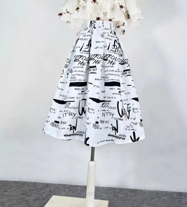 Artful Summer Everyday Casual Skirt