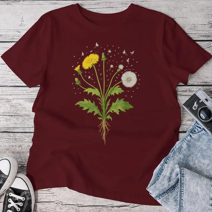Vintage Wildflower Nature Plant Roots Women T-shirt
