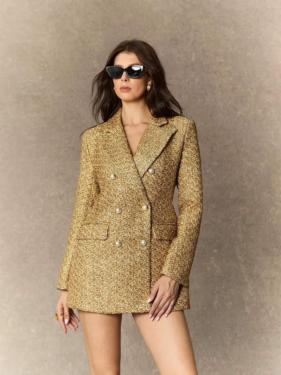 Liliana Blazer Dress In Gold