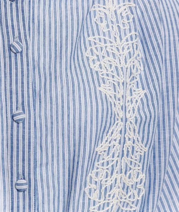 Striped Cotton Linen Top