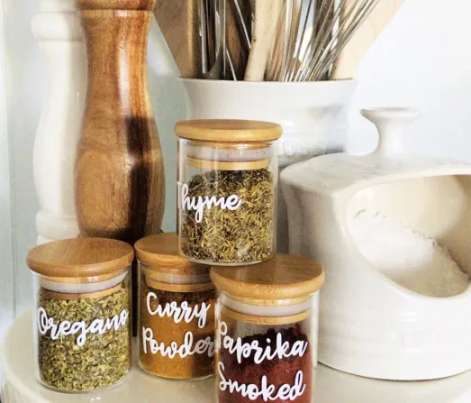 Glass Spice Pan Kitchen Storage Organizer