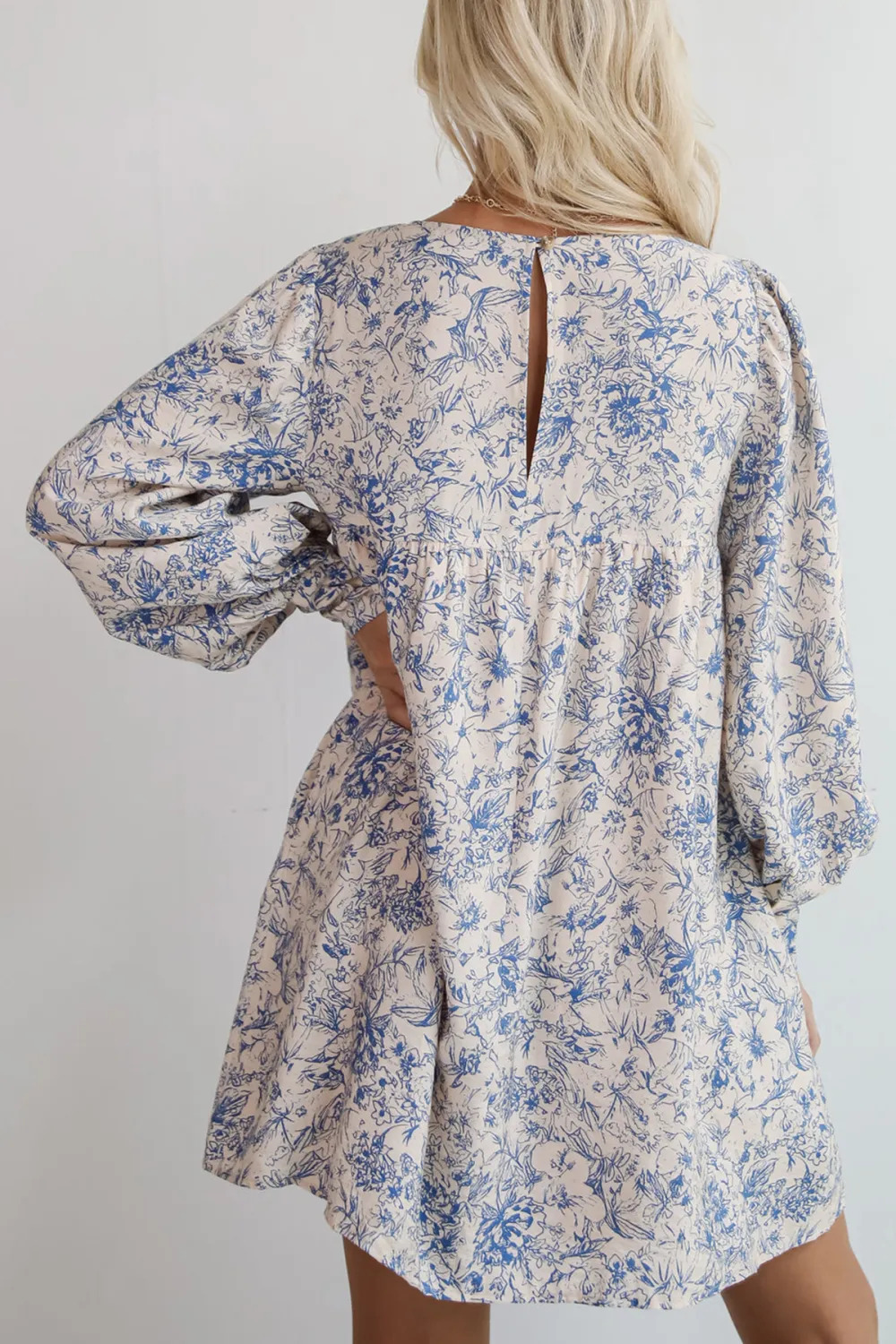 Blue Floral Mini Dress