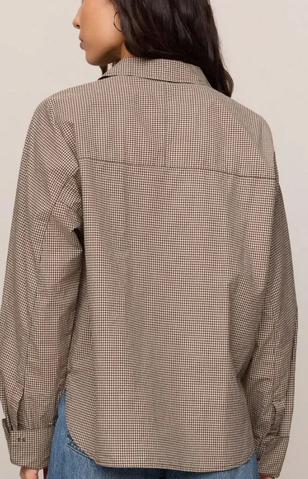Relaxed Gingham Cotton Button Up Shirt