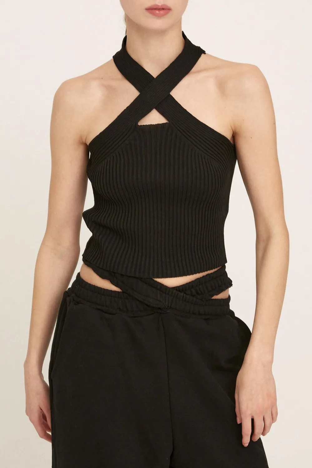 Twist Front Knitted Top
