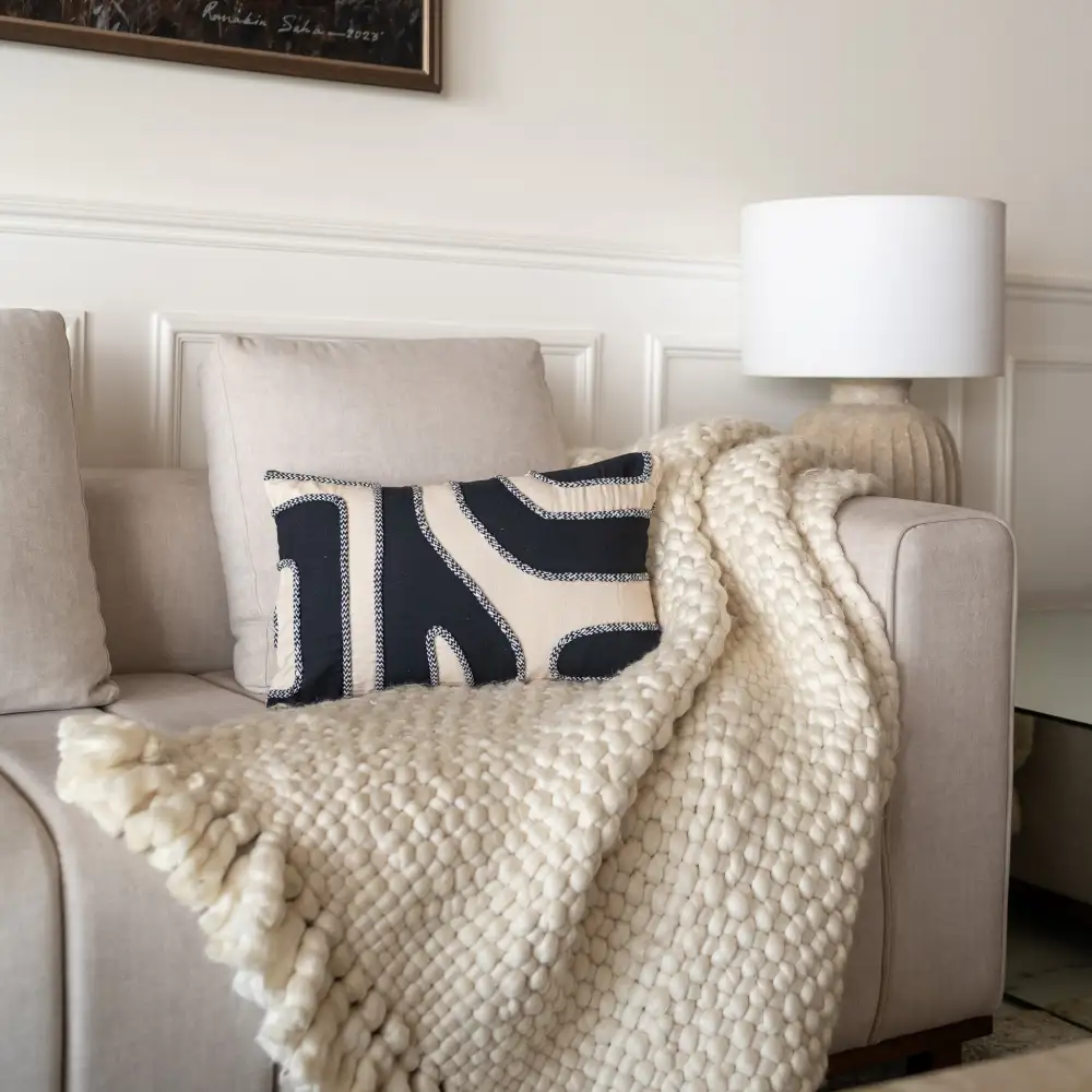 Monochrome Woven Cushion Cover