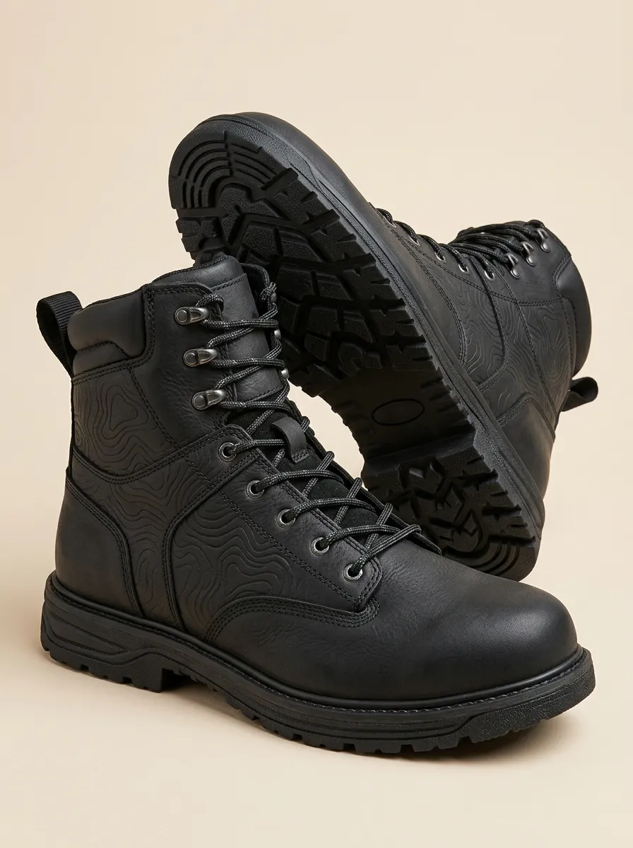 Unisex Urban Outdoor Enthusiast Topographic Map Print Work Boots
