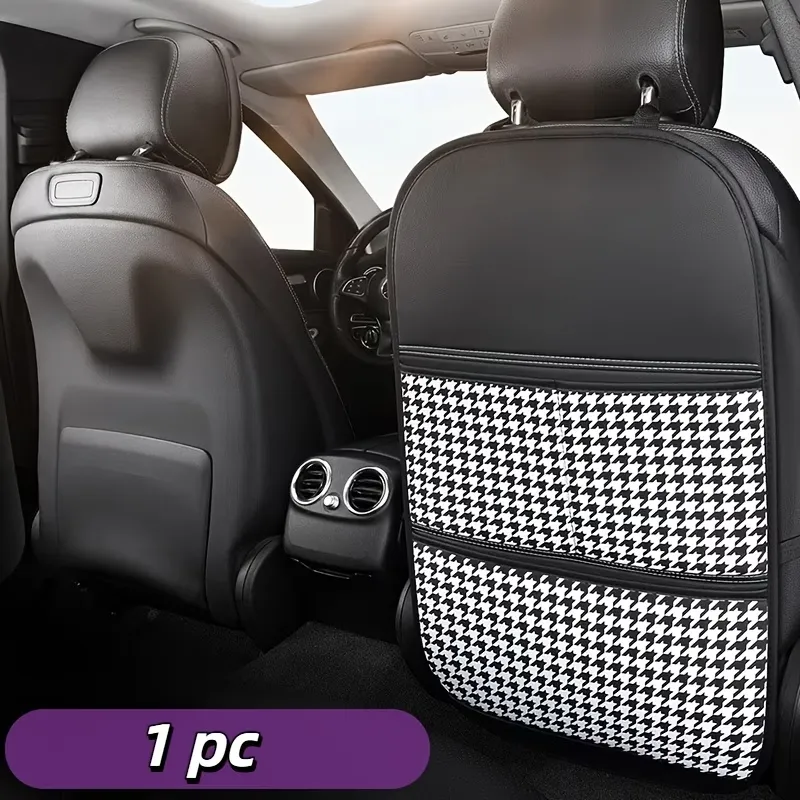Houndstooth Car Seat Back Organizer