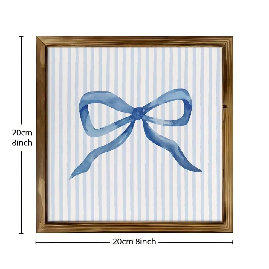 Watercolor Blue Bow Wall Art