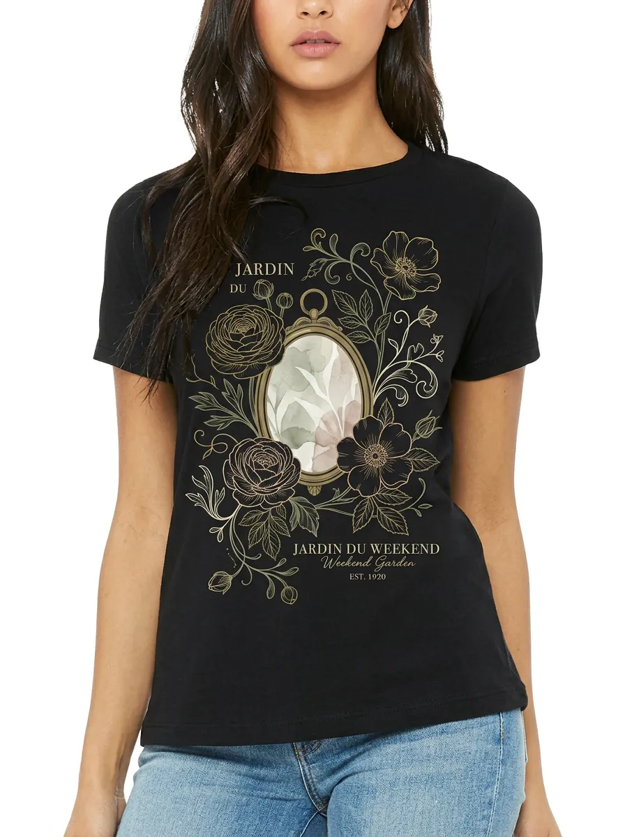 Women's Botanical Garden Lover Floral Mirror Printed T-shirt