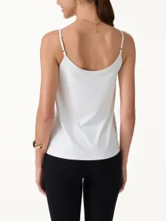 U-Neck Pleated Spaghetti Bra Tank
