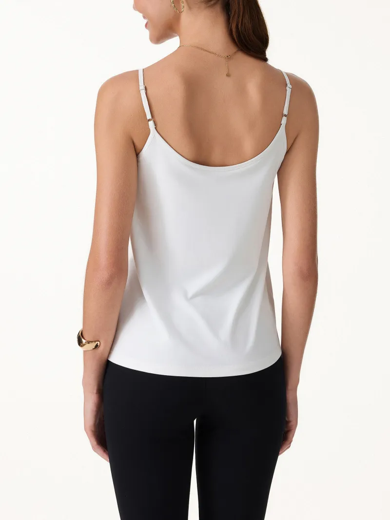 U-Neck Pleated Spaghetti Bra Tank