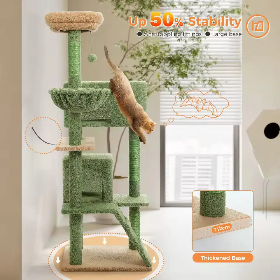 Cozy Feline Resting Structure Plush Cat Tree