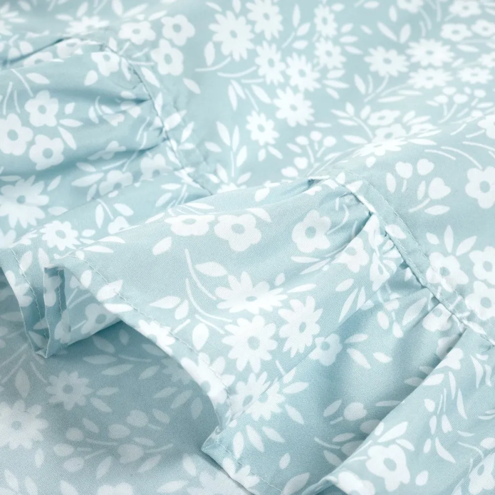 Floral Ruffled Garden Sheet Bedding Set