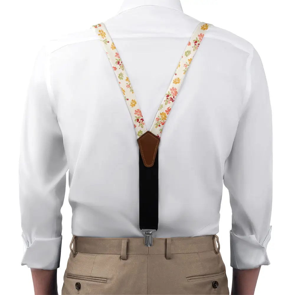 Stamped Floral Pattern Suspenders