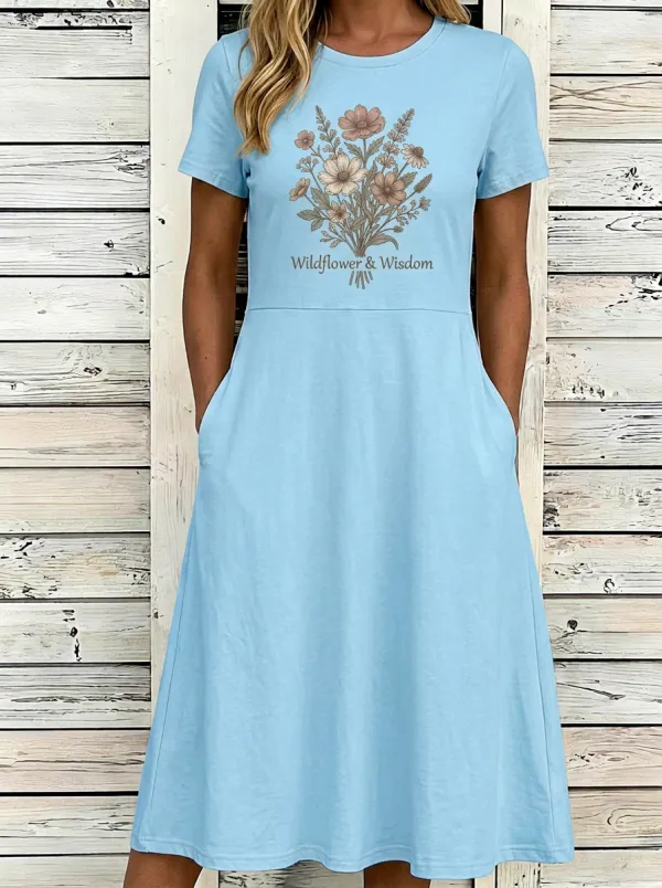 Wildflower And Wisdom Floral Bouquet Midi Dress