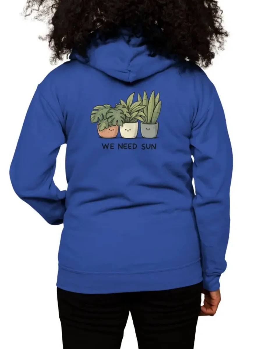 Casual Plant Print Hoodie