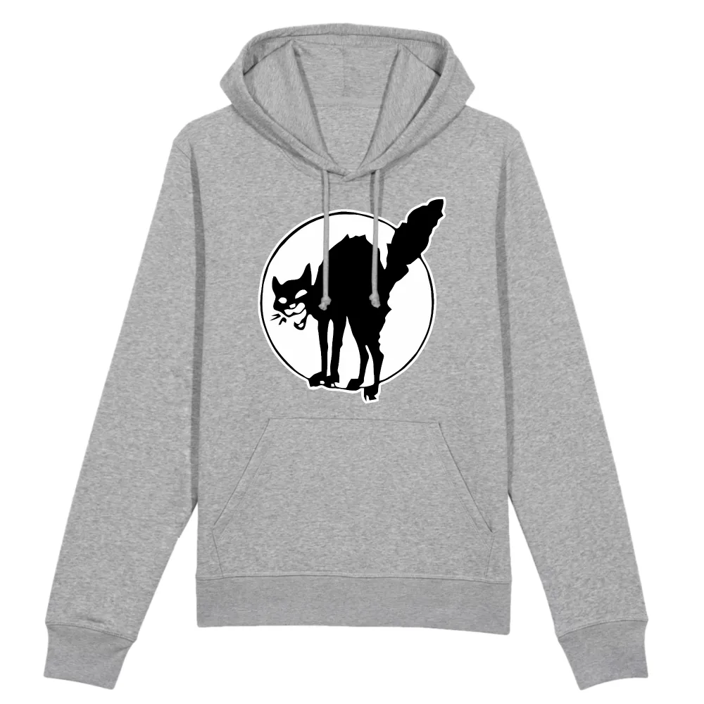 Rebel Cat Graphic Pullover Hoodie