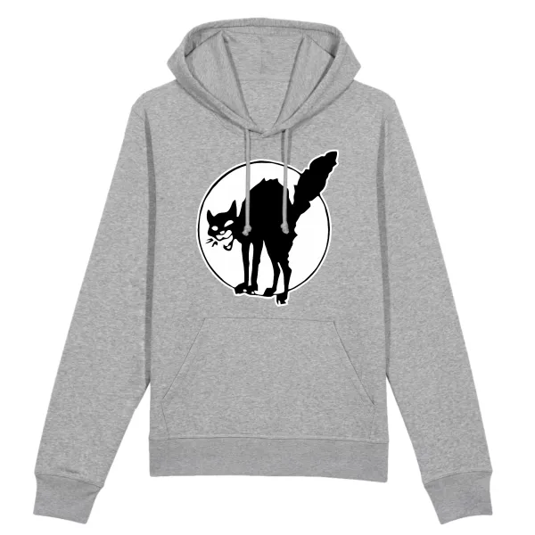 Rebel Cat Graphic Pullover Hoodie