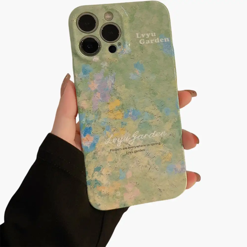 Floral Cat Textured Matte Phone Case