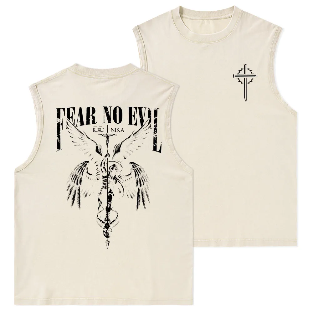 Fear No Evil Christian Washed Tank Top