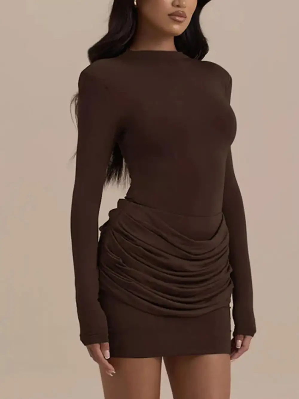 Bodycon Mock-Neck Mini Dress