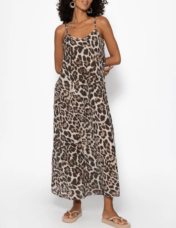 Beige Animal Print Dress