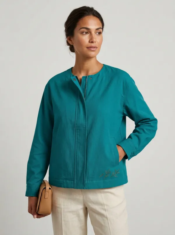 Women's Olive Leaf Pattern Jacket