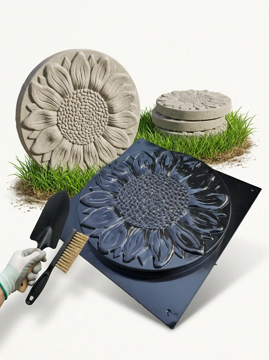 Decorative Sunflower Concrete Stepping Stone Mold