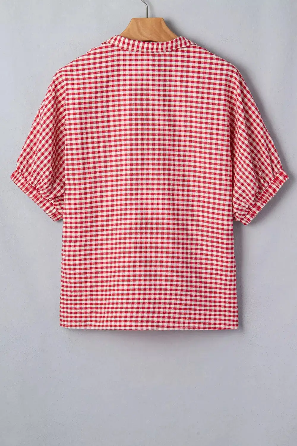 Gingham Half Sleeve Blouse