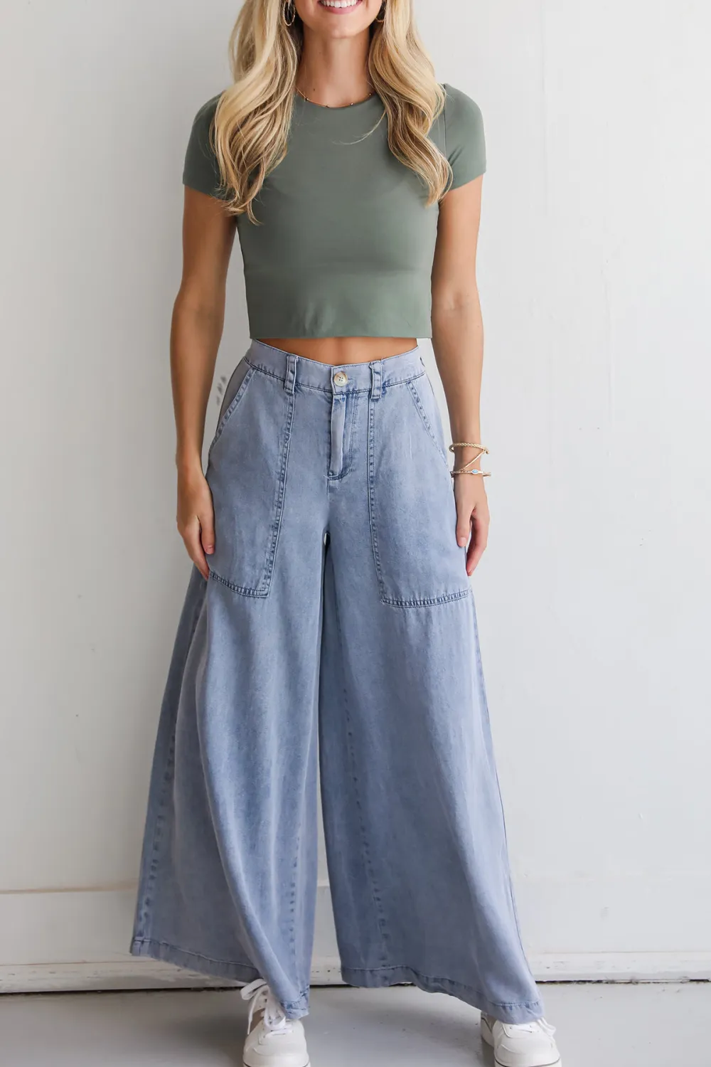 Denim Wide Leg Pants