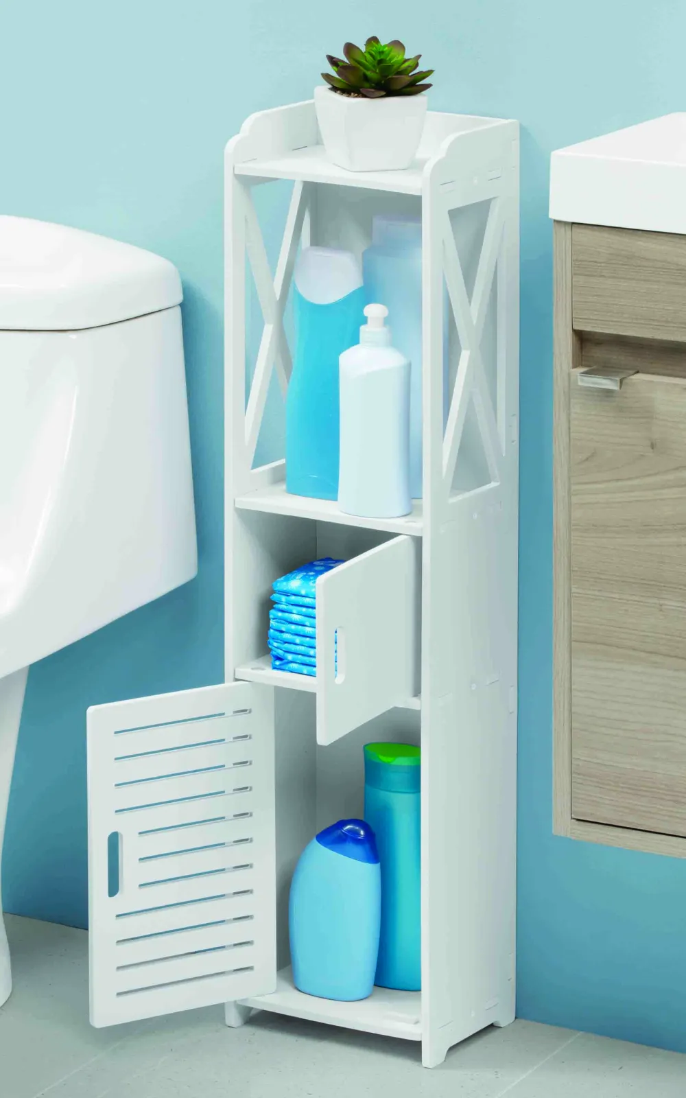 Slim Bathroom Storage Rack