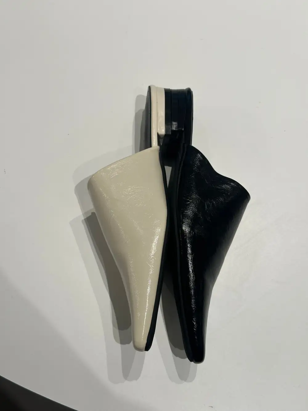 Faux Leather Pointed Daily Slip On Mules