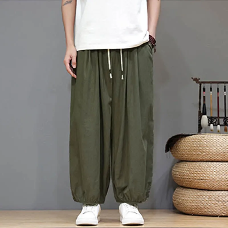 Elastic Waist Harem Pants