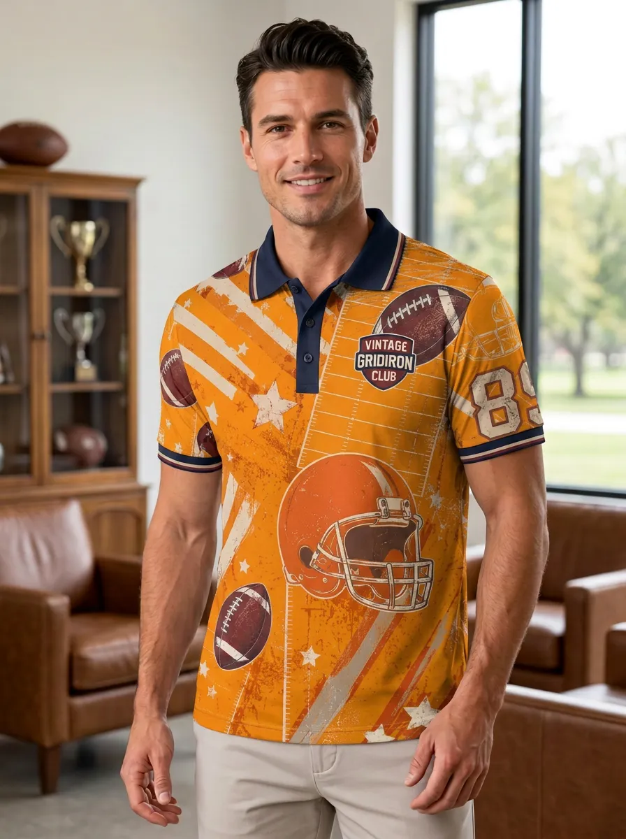 Men's Heritage Gridiron Vintage Polo Shirt