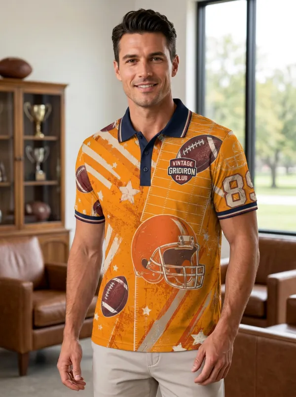 Men's Heritage Gridiron Vintage Polo Shirt