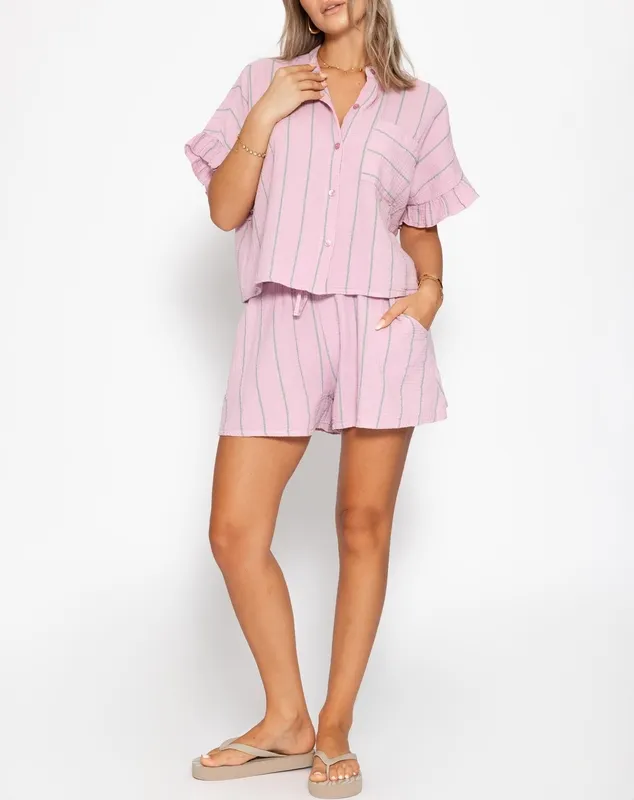 Pink Striped Shorts