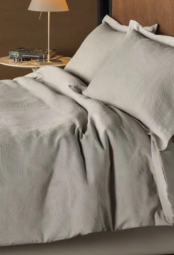 Woven Leaf Linen Duvet Cover Set