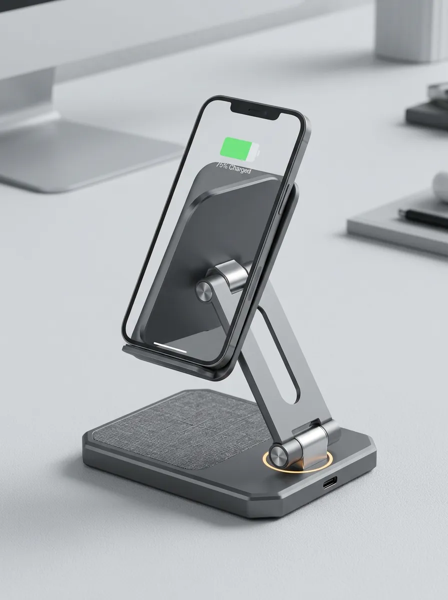 Unisex Tech Enthusiast Foldable Aluminum Printed Charger