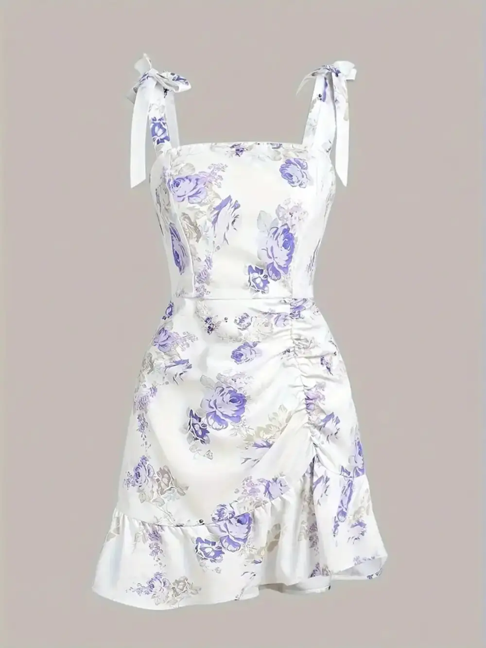 Balanced Detail Floral Ruffle Mini Dress